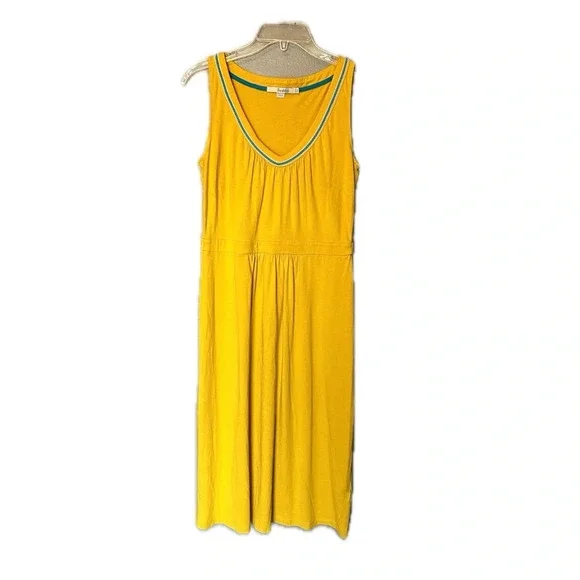 BODEN SOFT COTTON BLEND JERSEY YELLOW SIENNA DRESS 10L - Picture 2 of 7